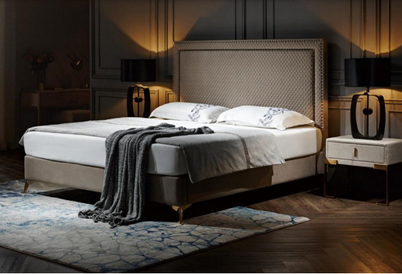Doppelbett Bett Ehebett Design Luxus Luxur Polsterbett Designbett Leder Betten
