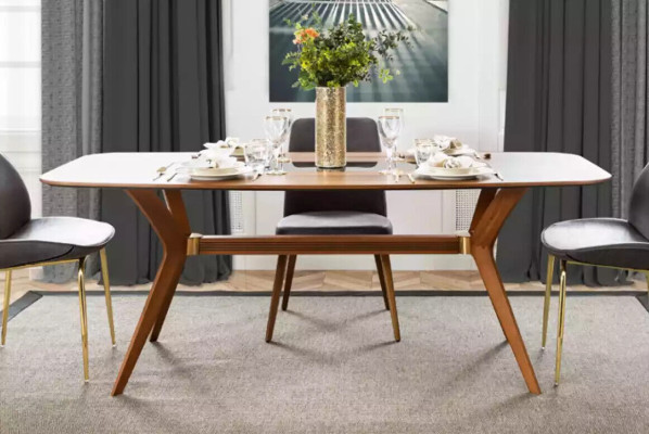 Italienische Stil Esstisch 4x Stühle Holz Tisch Essgarnitur Modern Design 5tlg