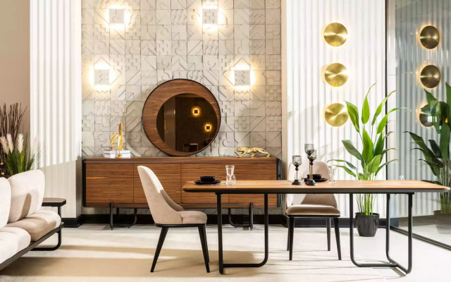 Luxus Sideboard Spiegel Holz Konsole Gruppe Schubladen Kommoden Konsolen