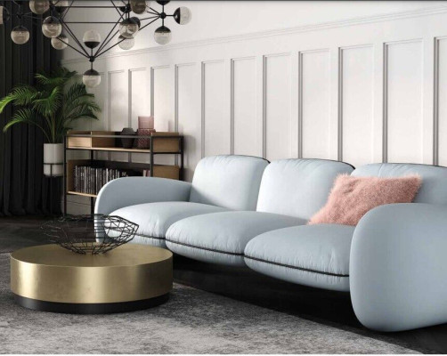 Sofa 3 Sitzer Sitz Sofas Stoff Wohnzimmer Design Couchen Polster Modern Möbel