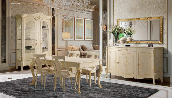 Vitrine Italienische Luxus Möbel Vitrinen Kommodenschrank Glas Design Schrank