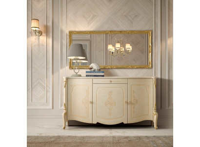 Sideboard Spiegel Anrichte Sideboard Holz Design Möbel Stil Kommode Set 2tlg.