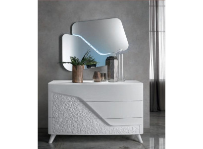 Luxus Set 2tlg Kommode Spiegel Kommoden Holz Konsole Modern Design Weiß Neu