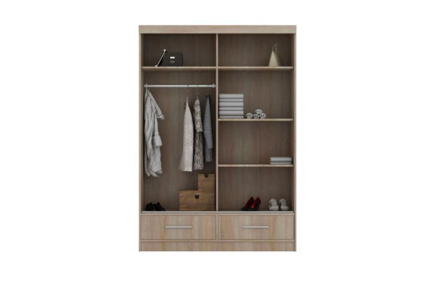 Schlafzimmer Kleiderschrank 2 türiger Holz Wandschrank Kleiderschränke 150cm Neu