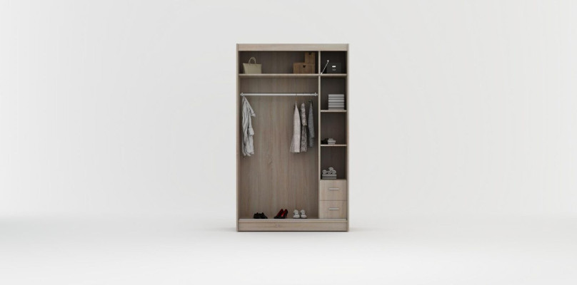 Kleiderschrank Garderobe Regal Mehrzweck Schrank 120cm Aufbewahrungs Regale Neu