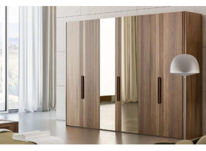 Großer Brauner Kleiderschrank Schlafzimmer Schrank mit Spiegel Schränke