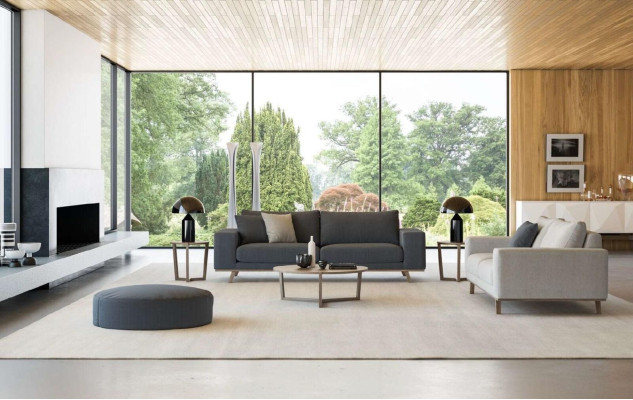 Graues Wohnzimmersofa Luxus Dreisitzer Polstercouch Moderne Möbel Stil