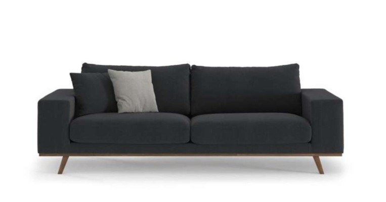 Graues Wohnzimmersofa Luxus Dreisitzer Polstercouch Moderne Möbel Stil