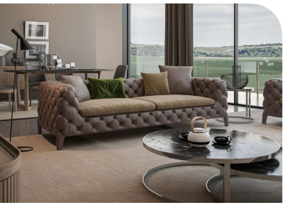 Tauper Chesterfield Dreisitzer Luxus Modernes Sofa Stil Wohnzimmermöbel