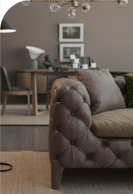 Tauper Chesterfield Dreisitzer Luxus Modernes Sofa Stil Wohnzimmermöbel