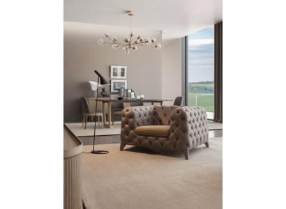 Chesterfield Taupe Sessel Chesterfield-Sessel Polstersessel Wohnzimmer