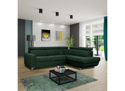 Sofas L-Form Textil Couch Ecke Sitz Sofa Wohnzimmer modern Grüne Couchen Möbel
