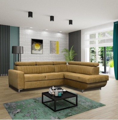 Sofas L-Form Textil Couch Ecke Sitz Sofa Wohnzimmer modern Grüne Couchen Möbel