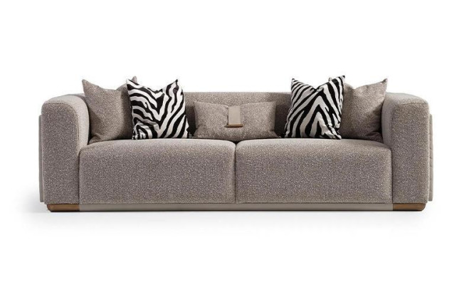 Sofagarnitur Viersitzer Sessel Stoffsofa Couchtische Grau Set 6tlg