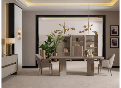 Essgruppe Esszimmer Garnitur Essecke Esstisch Stühle Set 7tlg Beige