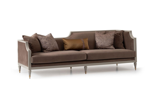 Viersitzer Sofa 4 Sitzer Stoffsofa Braun Polstersofa Sofas Wohnzimmer