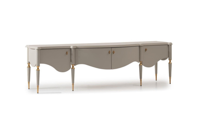 Sideboard RTV Lowboard TV Ständer Beige Holz Wohnzimmer Tisch Schrank