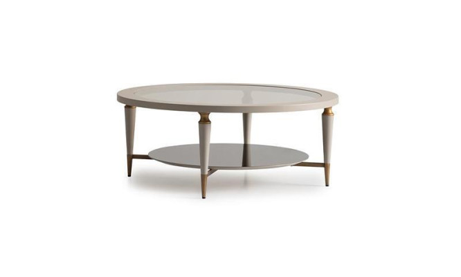 Couchtisch Beistelltisch Kaffeetisch Sofatisch Glas Wohnzimmer Beige