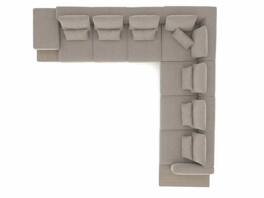 Wohnzimmer Grau Polstermöbel Ecksofa L-Form Design Couchtisch Beistelltisch