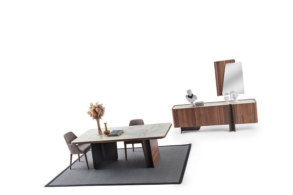  Esszimmer 7tlg Modern Set Esstisch Sideboard Buffet Spiegel Stühle