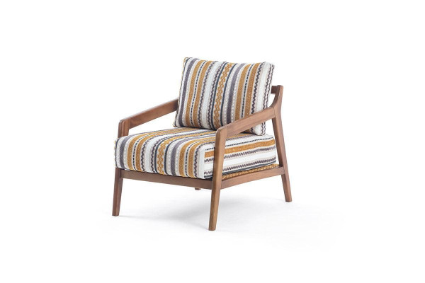  Wohnzimmer Lounge Designer Modern 1-Sitzer Sofa Stoffsofa mit Kissen