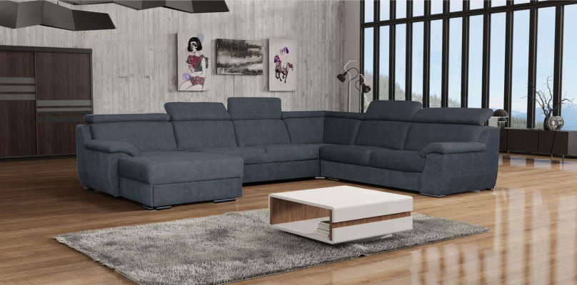 Ecksofa U-form Polster Sofas Relax Couch Textil Sitz Möbel Wohnlandschaft Luxus