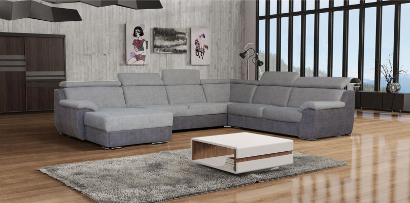 Ecksofa U-form Polster Sofas Relax Couch Textil Sitz Möbel Wohnlandschaft Luxus