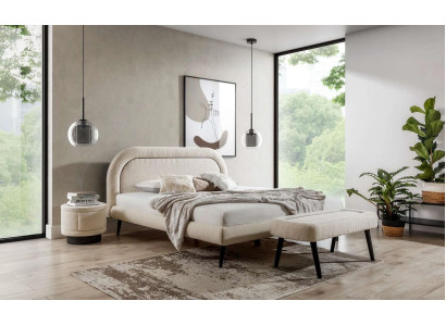 Schlafzimmer Set Weiß Bett Elegantes 2x Nachttische Luxus Holz Modern 3tlg.