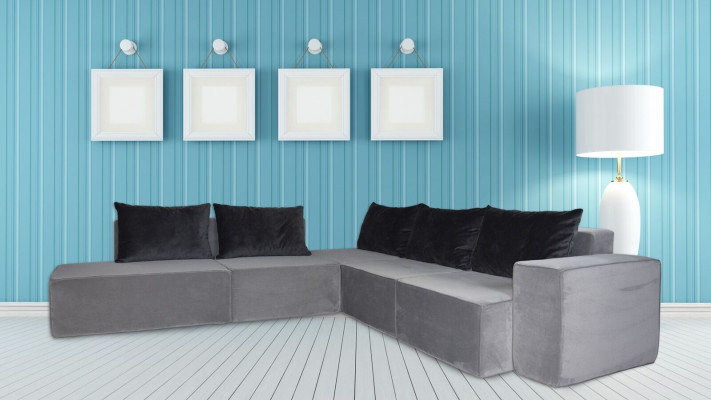 Designer Sofa Ecksofa Stoffsofa System Sofa Textil Samt Eckcouch Couch SL Sofa 2