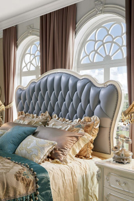 Klassisches Doppelbett Betten Barock Polsterbett Bett Chesterfield Massivholz