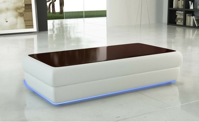 Klassischer designer Couchtisch Wohnzimmer Möbel Leder Beistelltisch