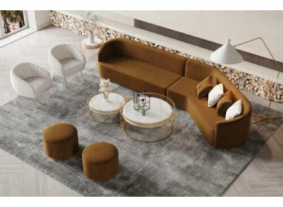 Ecksofa L-form Wohnlandschaft Relax Sitz Design Couch Lounge Sofas Samt Sofa