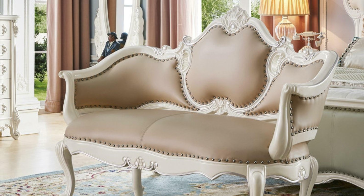 Polsterbank Massivholzbank Sitzbank Sitzmöbel Designer Lederbank Barock