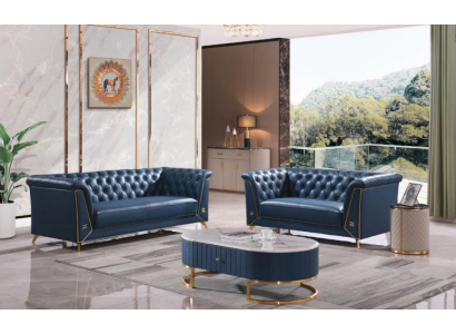Luxus Chesterfield Sofagarnitur 3+2 Sitzer Couchtisch Möbel Couch
