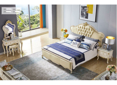 Chesterfield Big Luxus Doppelbett Bett Polsterbett Design 180x200 Massivholz