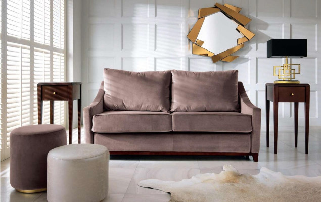 Gruppe Hocker Fußhocker Polyester Wohnzimmer Sitz Stoff Beige Luxus Sitzer 3tlg