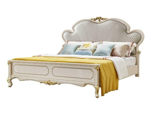 Bett Polster Betten Luxus Leder Hotel Schlaf Zimmer Doppel Massivholz Neu