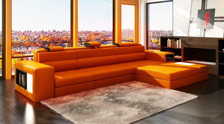 Design XXL Big Ecken Polster Eck Sofa Couch L Form Leder Sofas Garnitur
