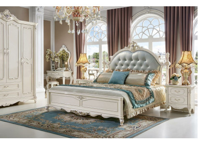 Chesterfield Schlafzimmer Set 6tlg. Köngliche Barock Möbel Bett Massivholz