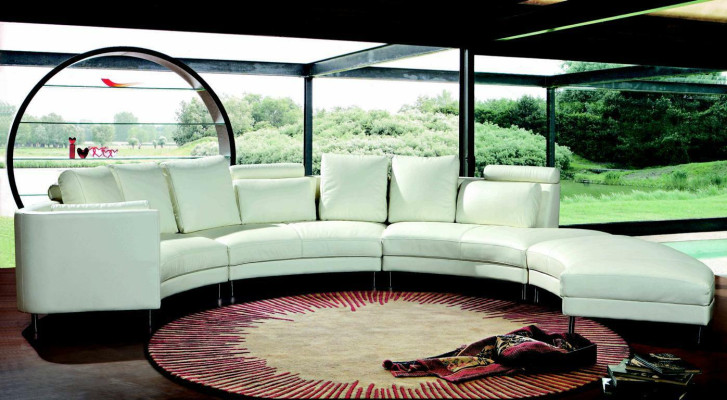 Moderne Rund Couch Wohnlandschaft Runde Sofa Polster Eck Garnitur