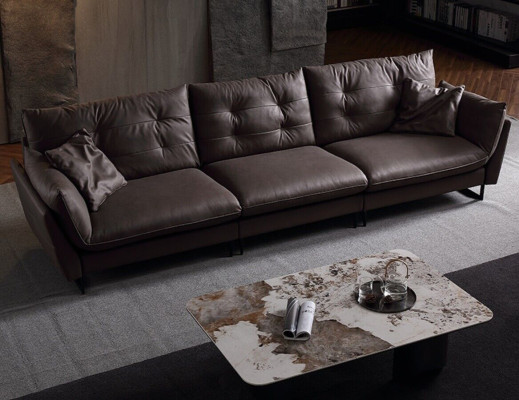 Sofa 4 Sitzer Sofas Luxus Kunstleder big Polster 260cm Designer Möbel