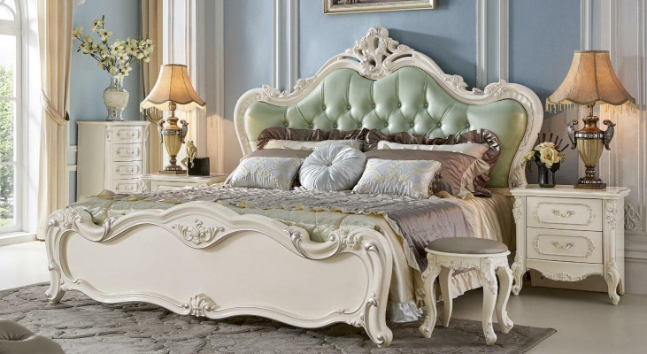 Chesterfield Bett Betten Leder Hotel Luxus Schlafzimmer Polster Doppel 180x200