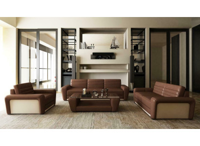 Ledersofa Sofa Couch Polster Sitz Couchen 3+2+1 Komplett Set Moderne
