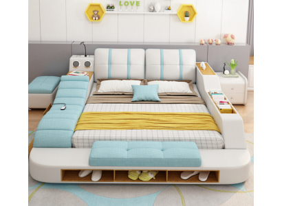 Doppel Design Leder Bett Polster Betten Moderne 180x200 cm