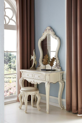 Schminktisch Spiegel Komplett Set Kommode Hocker Schlafzimmer Neu