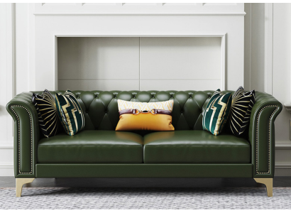 Klassische Dreisitzer Couch Möbel Polster Sofa 3 Sitzer Leder Couchen