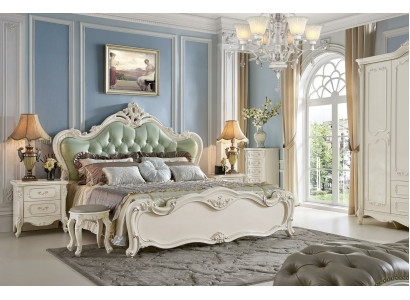 Schlafzimmer Set 6tlg. Kommode Bett Schminktisch Barock Massivholz