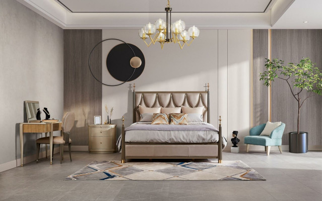Bett Doppel Massivholz Hotel Betten Schlaf Zimmer Design Polster 180x200cm