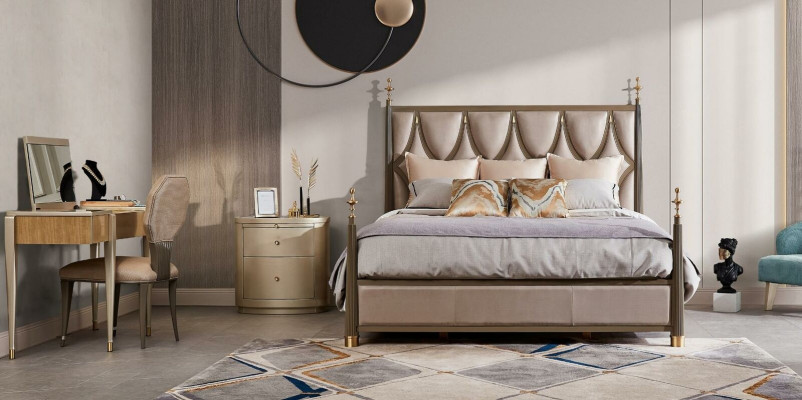 Bett Doppel Massivholz Hotel Betten Schlaf Zimmer Design Polster 180x200cm