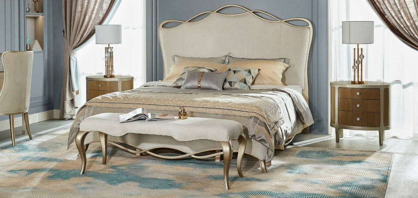 Schlafzimmer Set Doppel Konsole Betten 2x Nachttisch Polster 3tlg. Massivholz